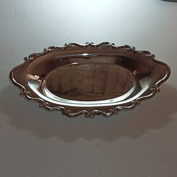 Vintage F.B. ROGERS Silver Co. Silver-Plate Oval Serving Tray Baroque Style - Picture 1 of 7
